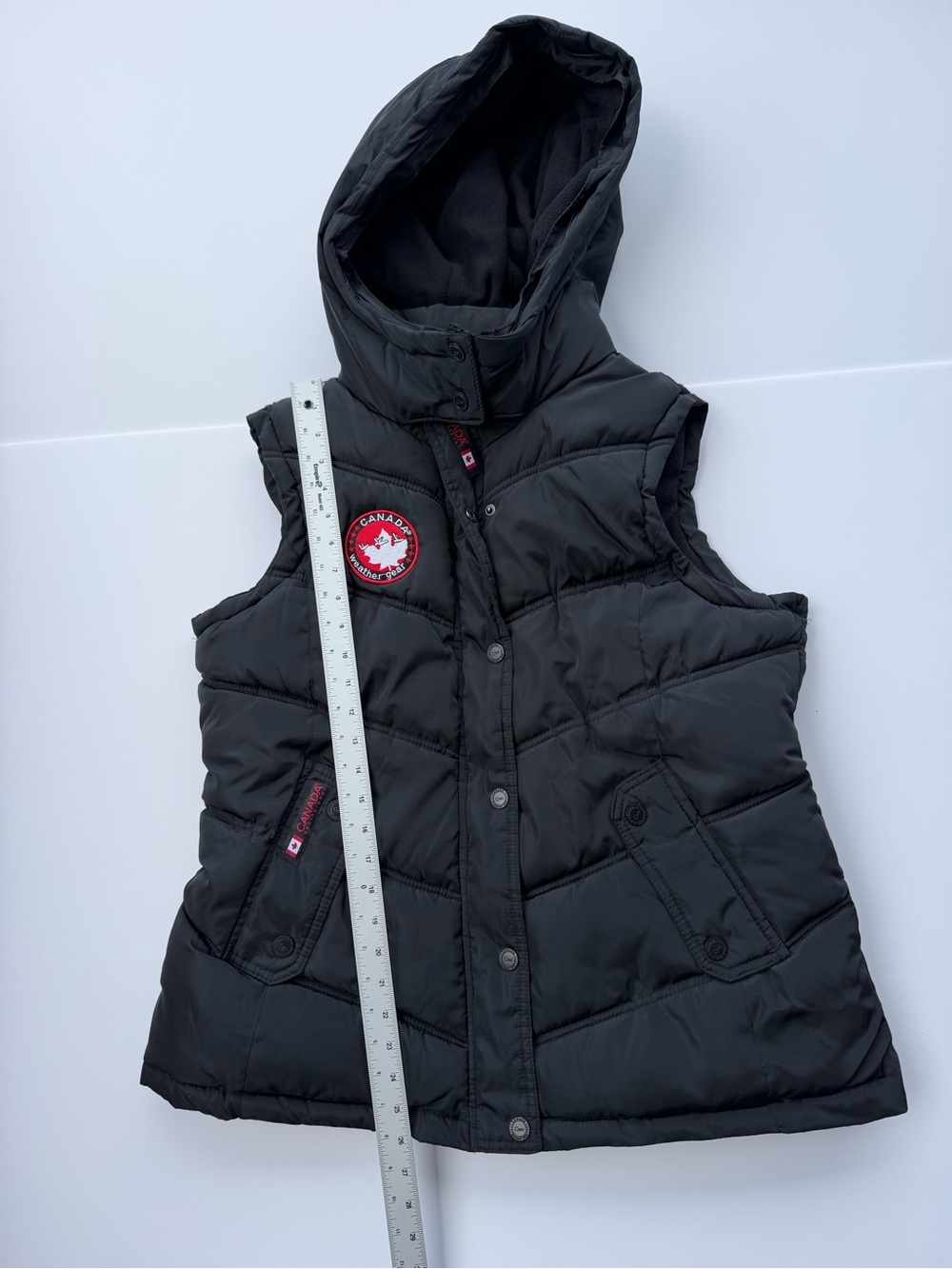 Women’s Canada Weather Gear Black Hooded Puffer Vest